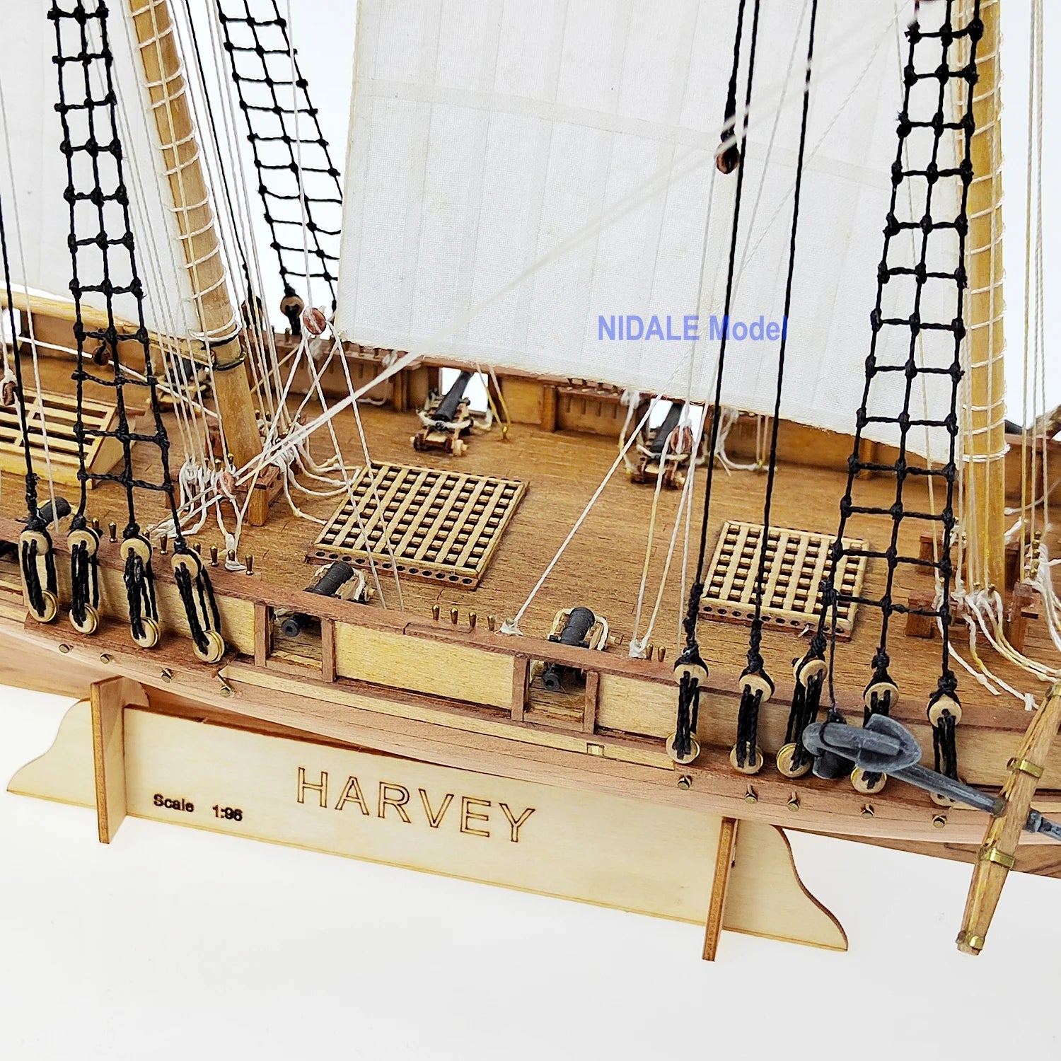 1:96 Scale Harvey 1847 Wooden Sailboat Model Kit