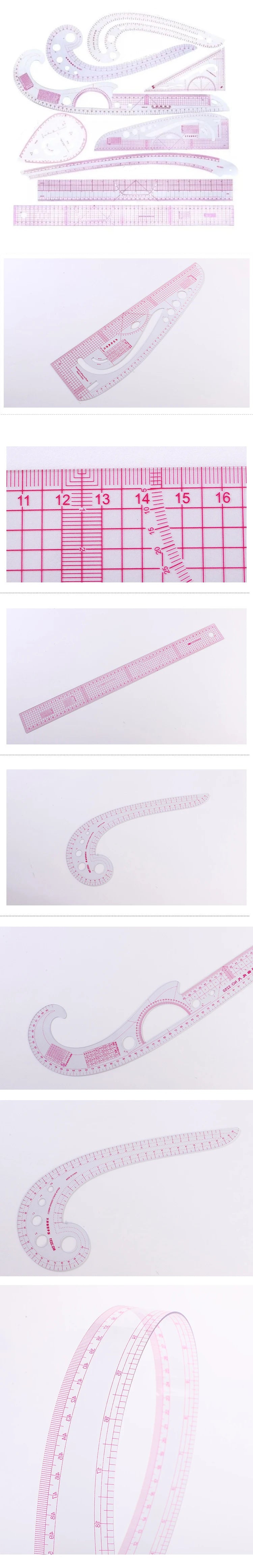 9pcs Metric Curve Sewing Ruler Set for Pattern Making