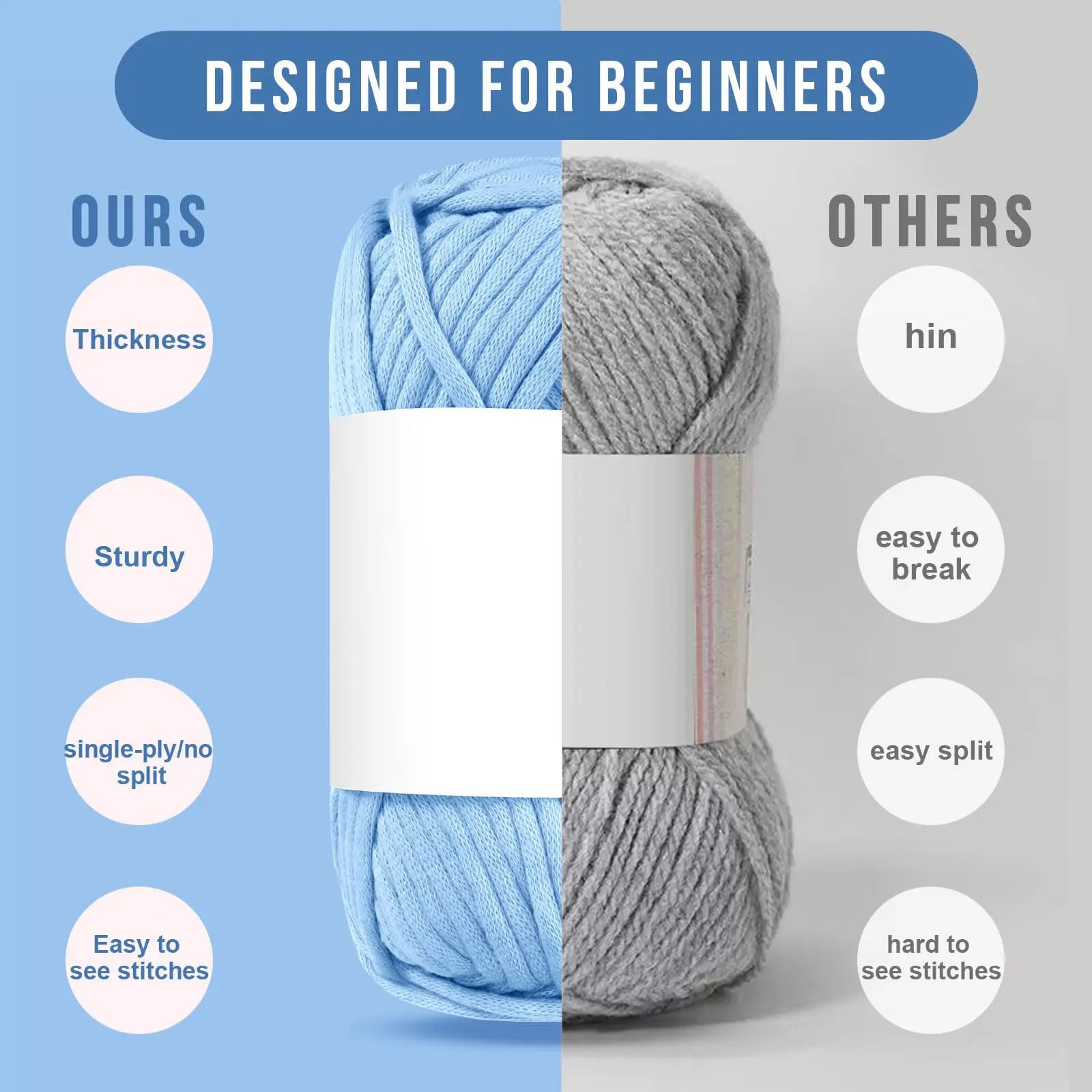 50g Cotton Blend Crochet Yarn – Beginner-Friendly Handcraft Thread