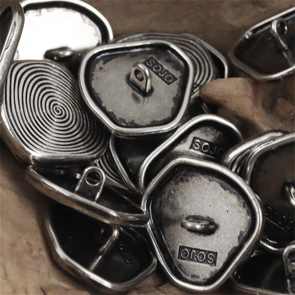 10pcs Spiral Metal Buttons Gold Silver for Jackets & Coats