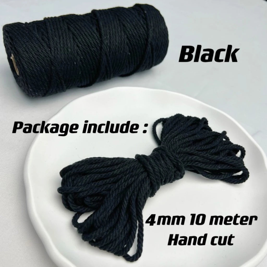 10m 4mm Braided Cotton Macrame Rope – Natural DIY Craft Cord