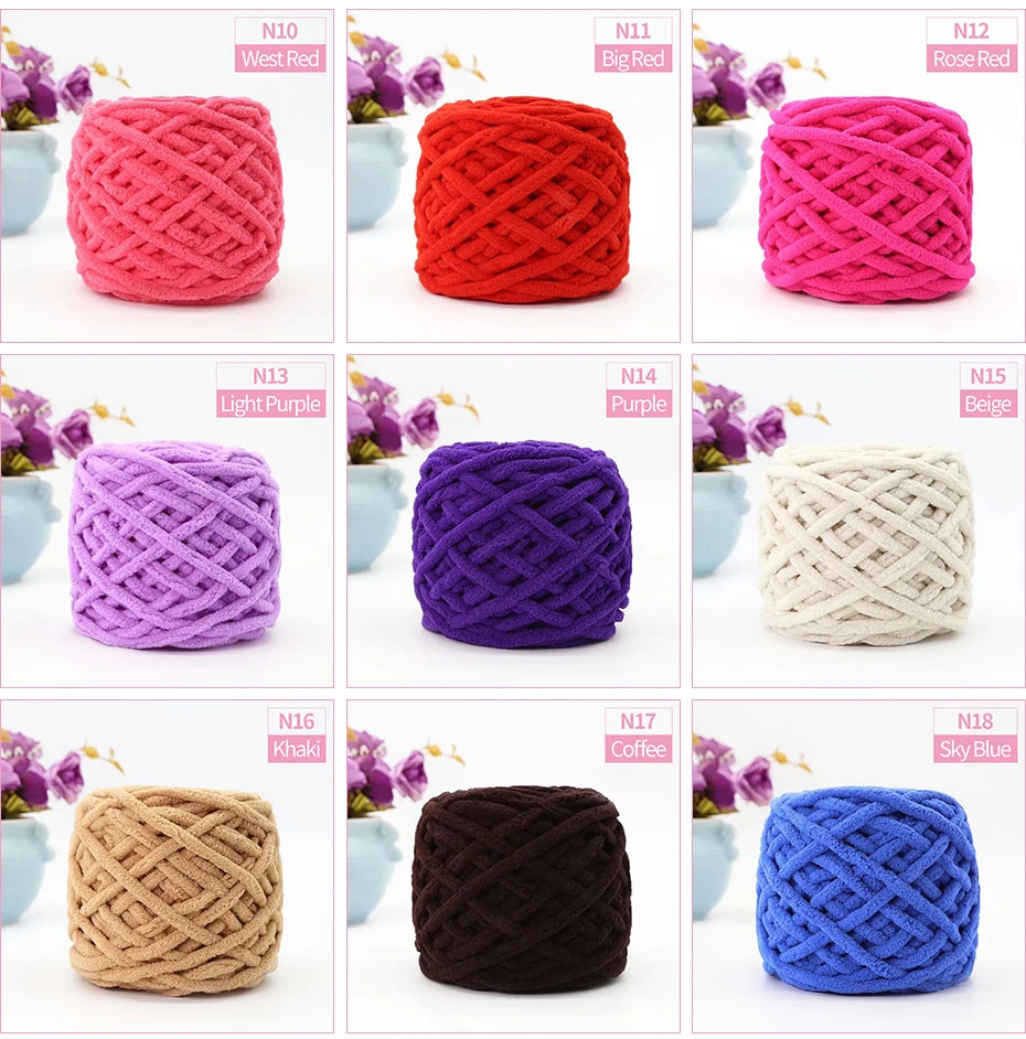 QJH Chunky Knitting Yarn – 100g Jumbo Polyester Craft Ball