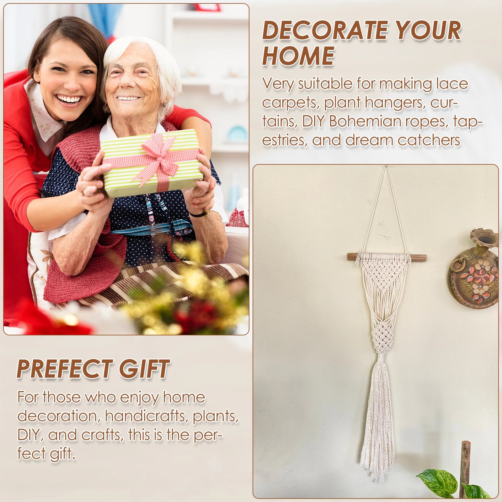 Beginner Macrame Kit with Cotton Rope