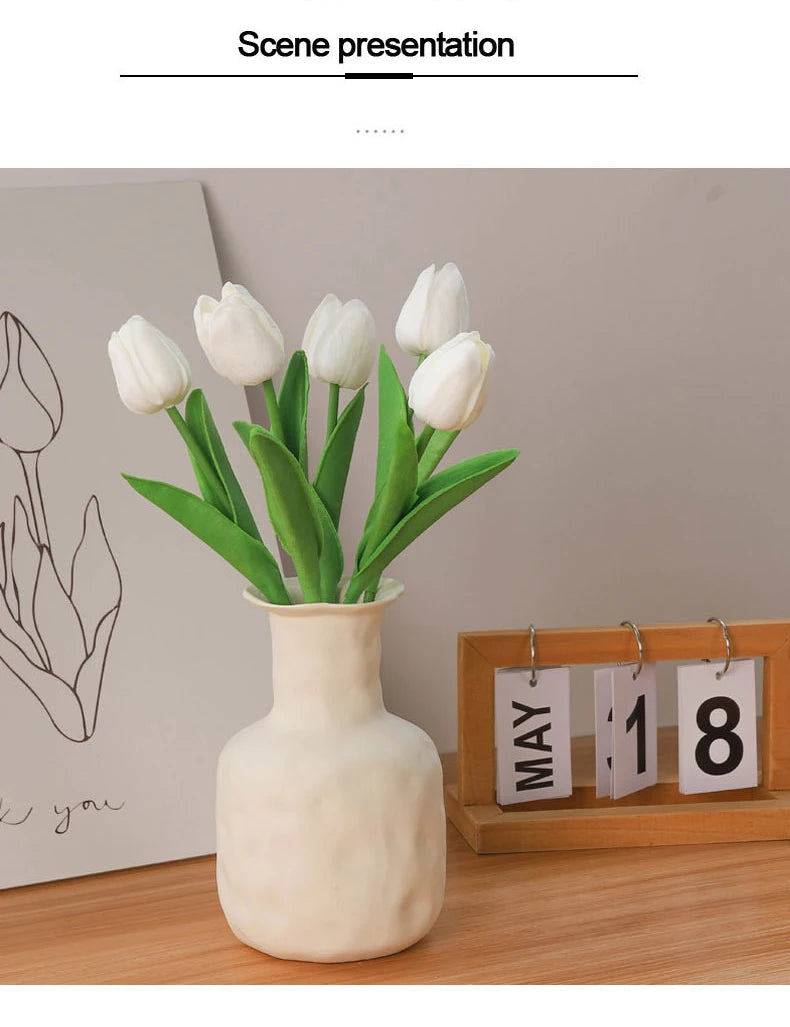 Silicone Artificial Tulip Bouquet – Realistic Floral Stems for Home & Wedding Decor