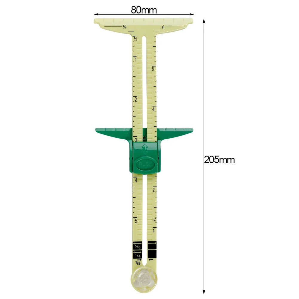 5-IN-1 Sewing Seam Ruler Gauge – Aluminum & Plastic