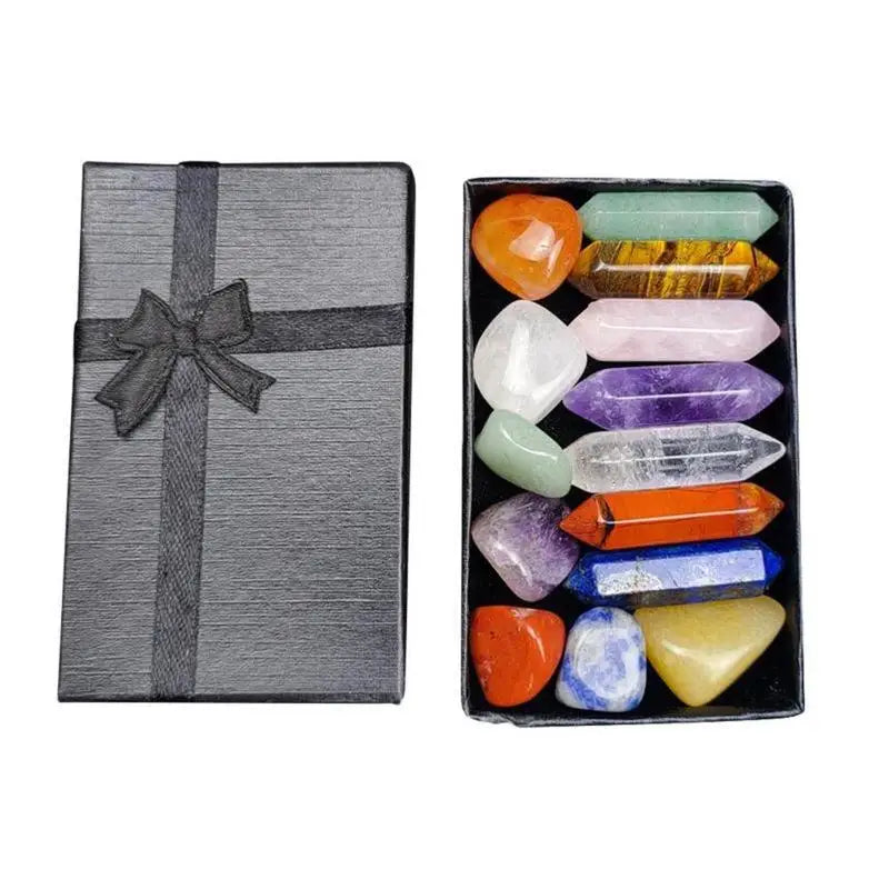 Chakra Crystal Healing Stones Gift Set – Natural Quartz Mineral Home Decor