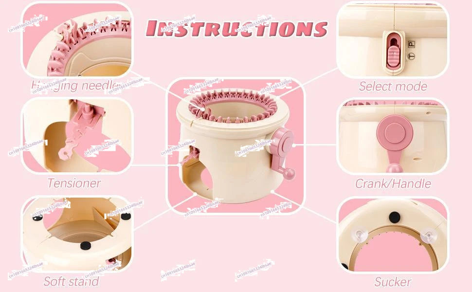 32-Needle Knitting Machine for DIY Hats, Scarves, Socks