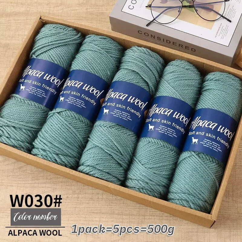 500g Coarse Alpaca Wool Yarn – Warm Handwoven Knitting Yarn