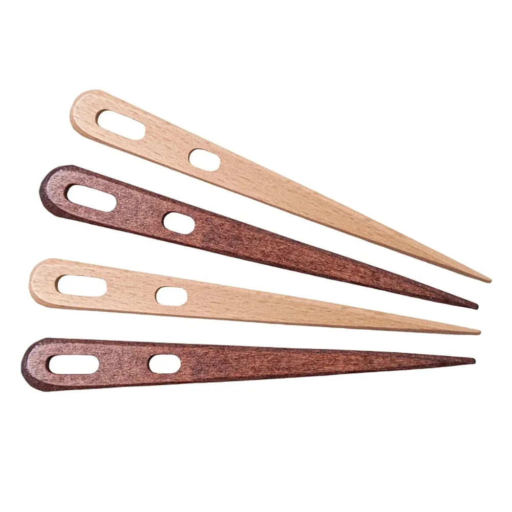 Large Eye Wooden Yarn Knitting Needles (2/4pcs)