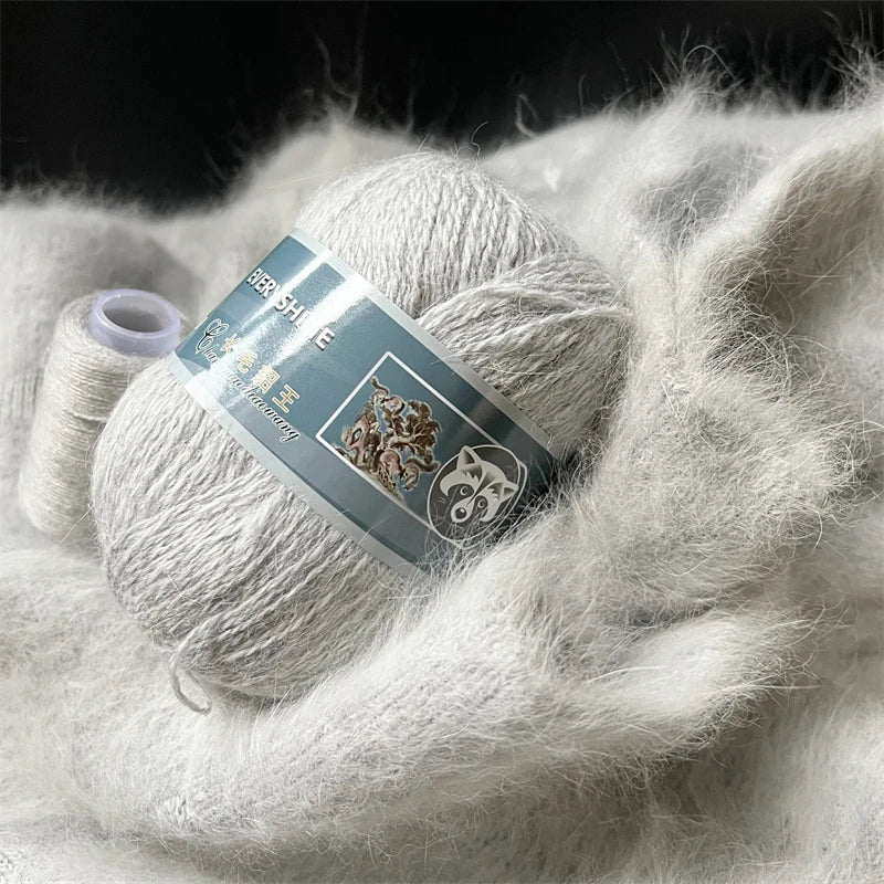 5 Pcs Cashmere Mink Fur Yarn for Hand Knitting  Long Plush Wool Crochet Knitting Yarn for Fall Winter Luxury Needlework Diy Knit
