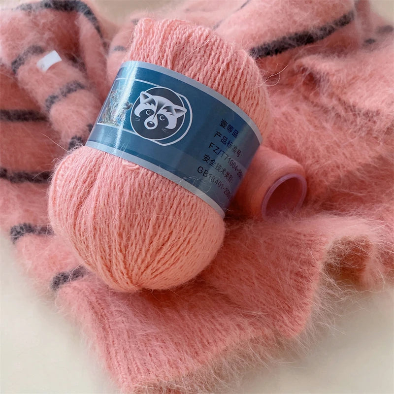 5 Pcs Cashmere Mink Fur Yarn for Hand Knitting  Long Plush Wool Crochet Knitting Yarn for Fall Winter Luxury Needlework Diy Knit