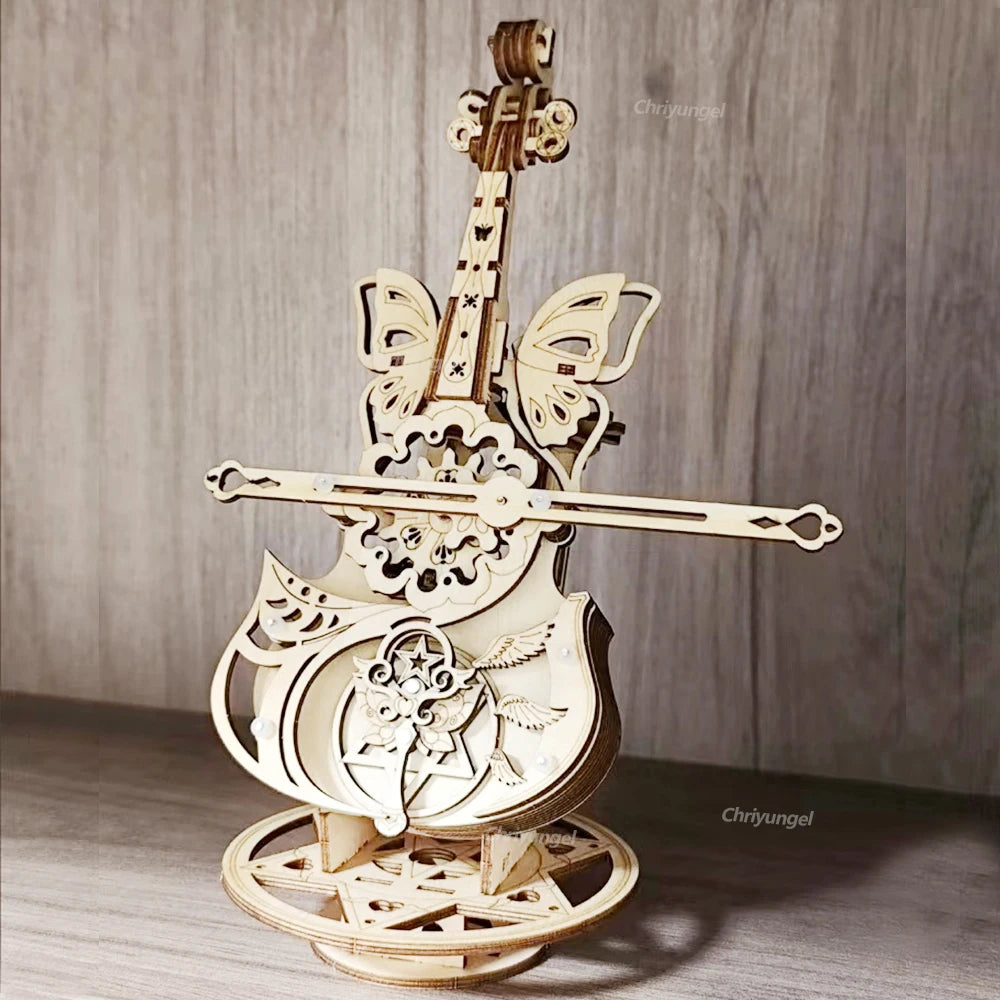 3D Wooden Cello Puzzle DIY Music Box Model Kit