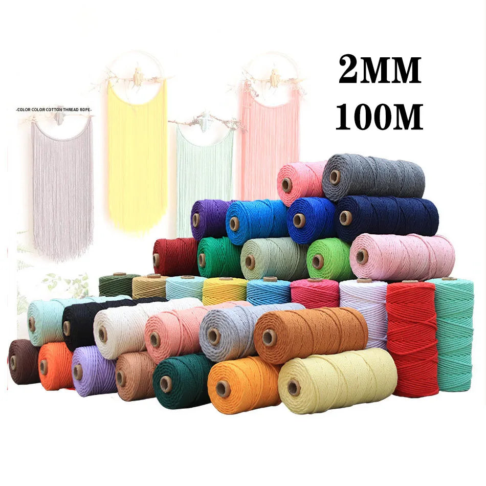 2mm Cotton Macrame Cord – 100M DIY Craft Rope