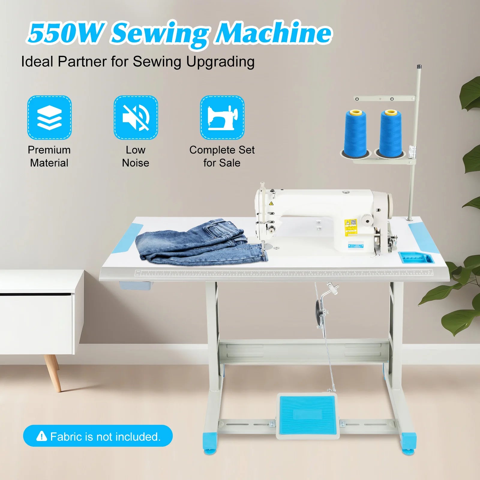 550W Commercial Sewing Machine with Table and Stand
