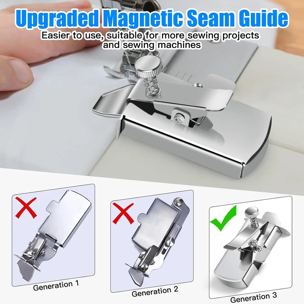 Magnetic Sewing Machine Seam Guide Ruler Attachment