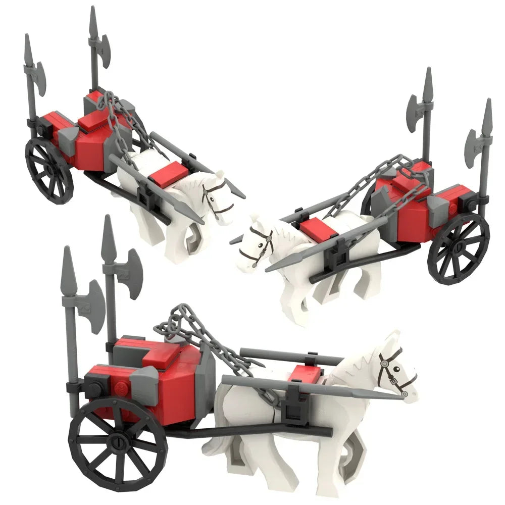 MOC Medieval Carriage & Military Weapons Set
