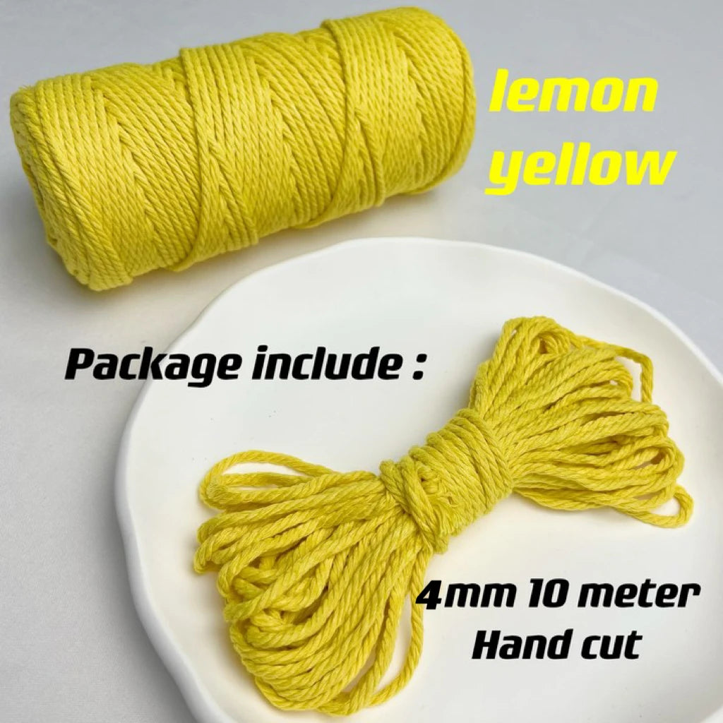 10m 4mm Braided Cotton Macrame Rope – Natural DIY Craft Cord