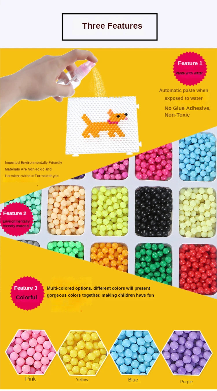 1000pcs DIY Water Spray Beads Craft Kit for Kids