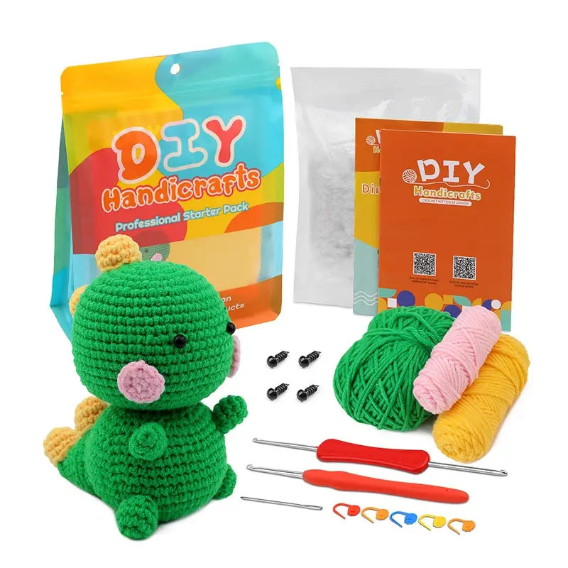Fenrry DIY Crochet Kit – Dinosaur-Shaped Doll with Yarn & Tools