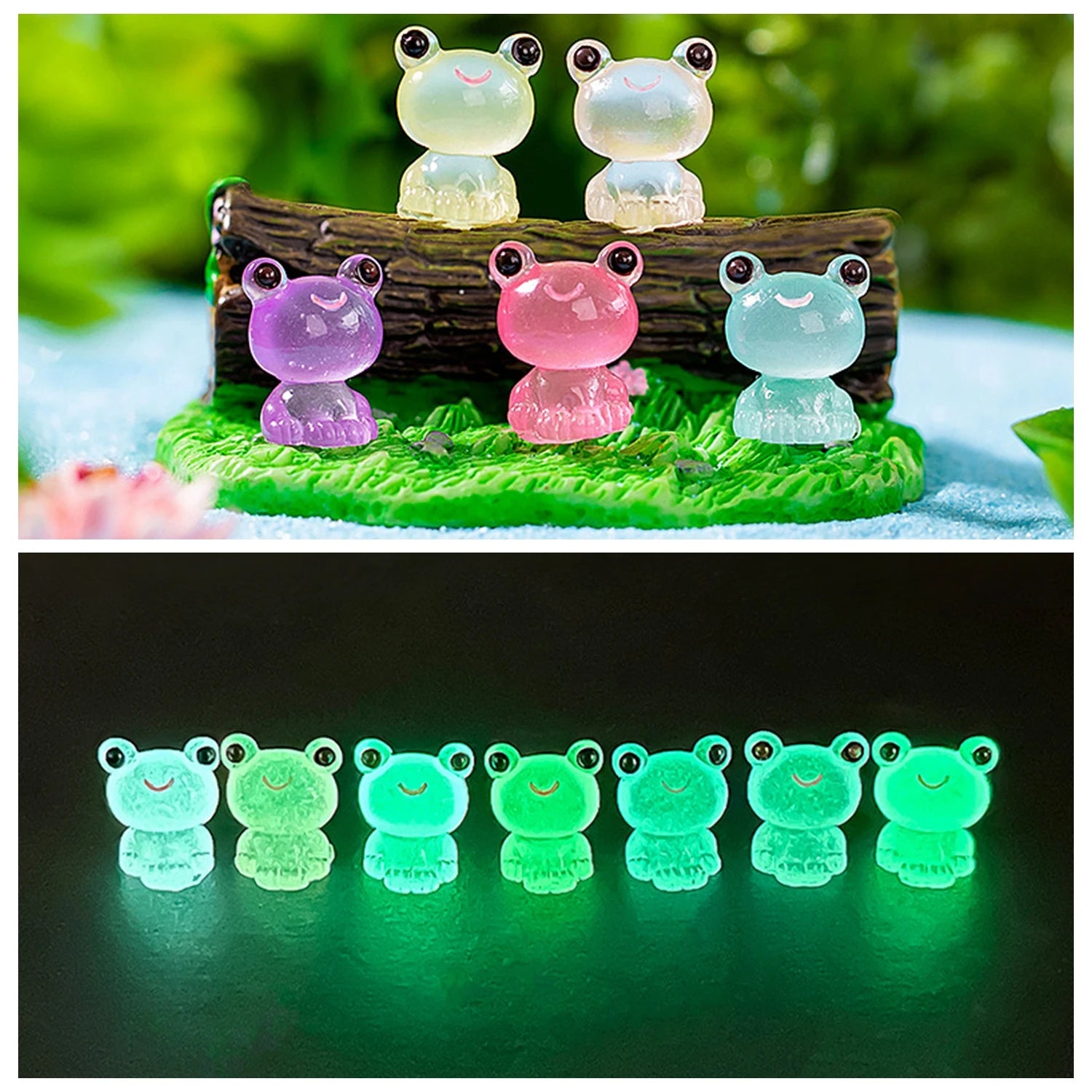 Mini Glow-in-the-Dark Animal and Mushroom Figurines for Fairy Garden