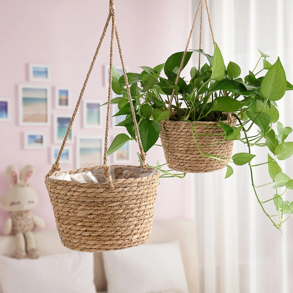 Jute Rope Macrame Hanging Planter Basket
