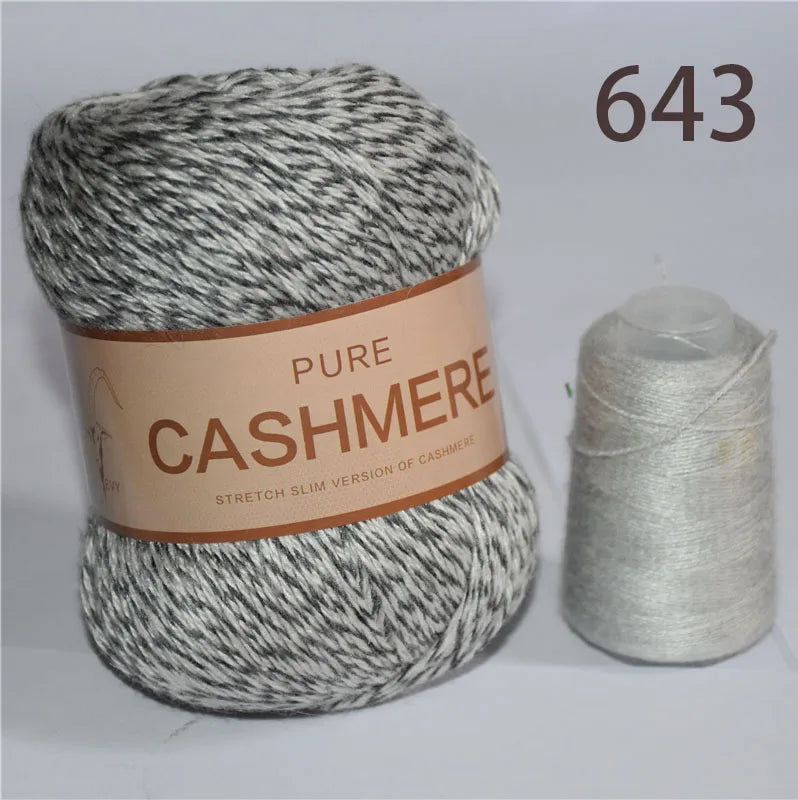 5pcs Pure Mongolian Cashmere Yarn – 3-Ply Worsted Hand Knitting Thread