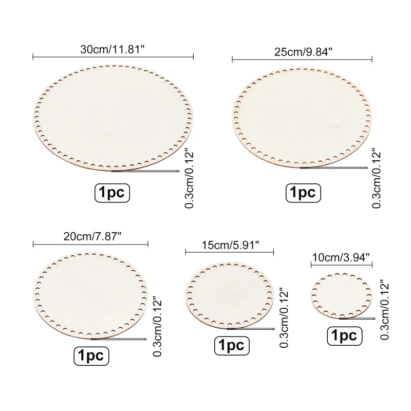 Wooden Rectangle Crochet Basket Bottom (3 Sizes)