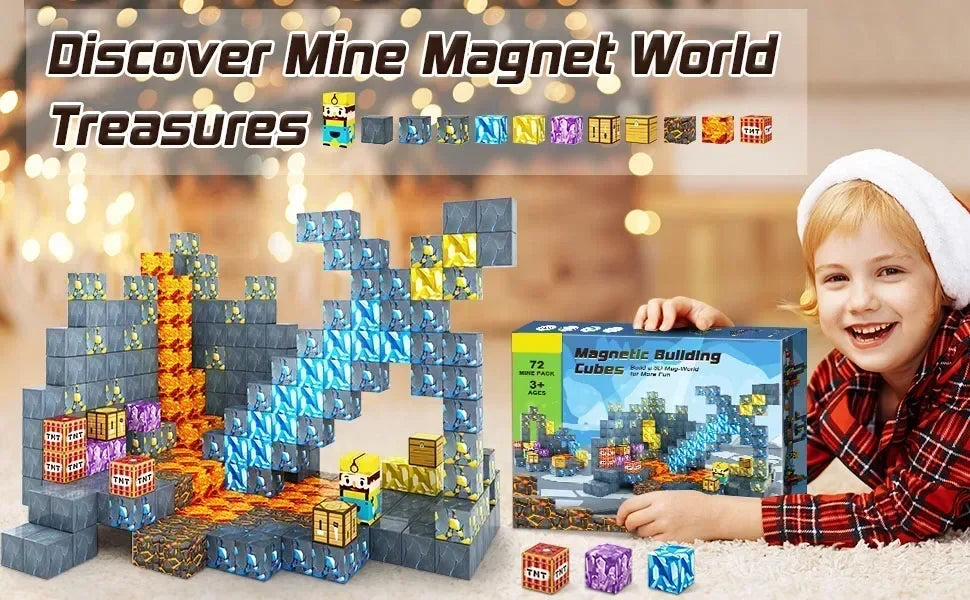 Magnetic Building Cube Set – STEM DIY Toy for Kids Age 3+