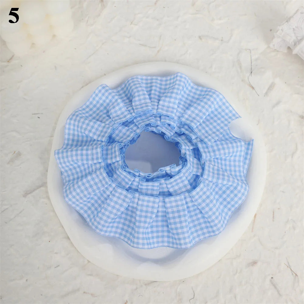 10pcs Plaid Lace Strips for DIY Sewing and Decor