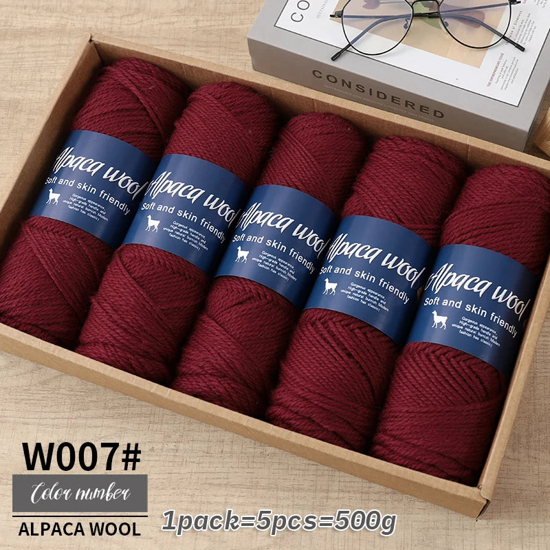 500g Coarse Alpaca Wool Yarn – Warm Handwoven Knitting Yarn