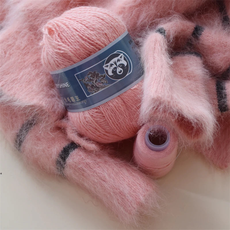 5 Pcs Cashmere Mink Fur Yarn for Hand Knitting  Long Plush Wool Crochet Knitting Yarn for Fall Winter Luxury Needlework Diy Knit