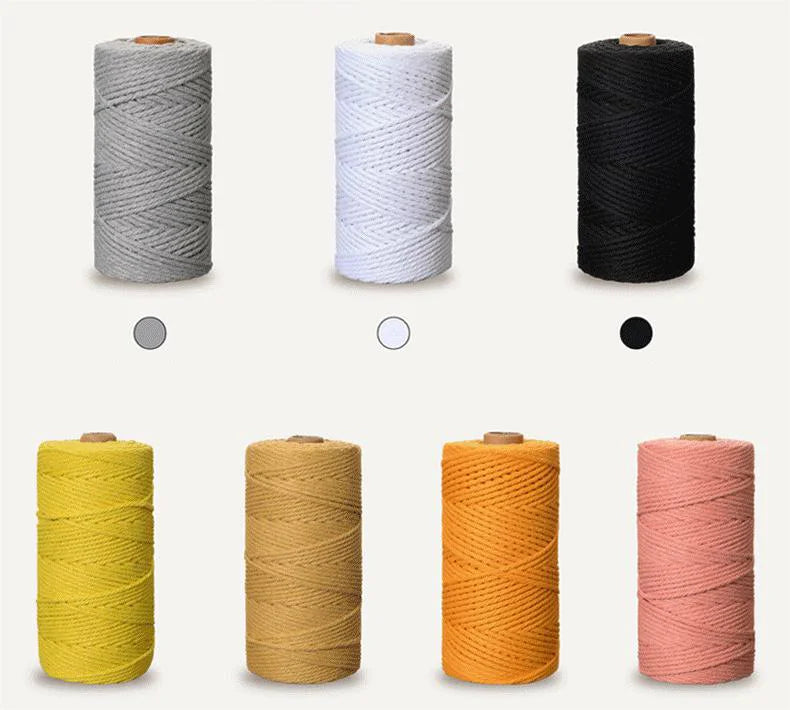 10m 4mm Braided Cotton Macrame Rope – Natural DIY Craft Cord