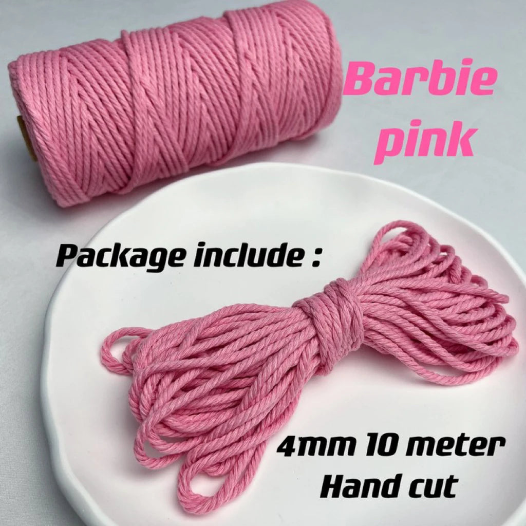 10m 4mm Braided Cotton Macrame Rope – Natural DIY Craft Cord