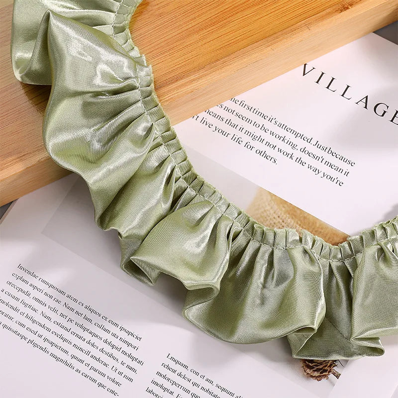 12-Color Reflective Ruffled Lace Fabric for DIY Crafts