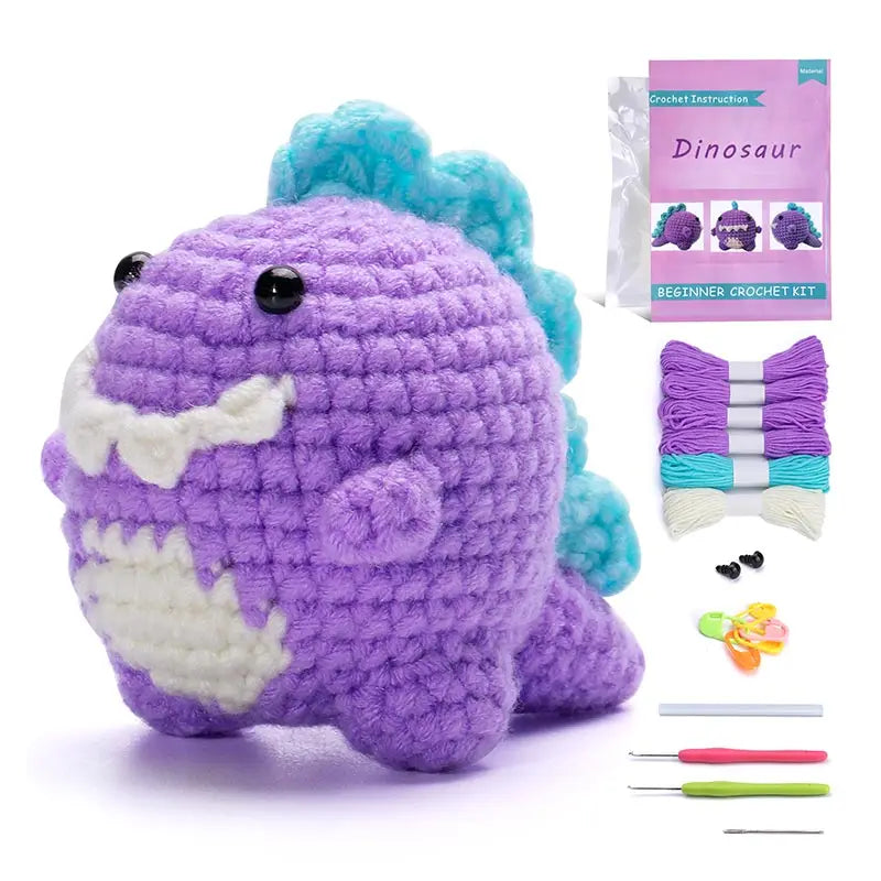 Fenrry DIY Crochet Kit – Dinosaur-Shaped Doll with Yarn & Tools