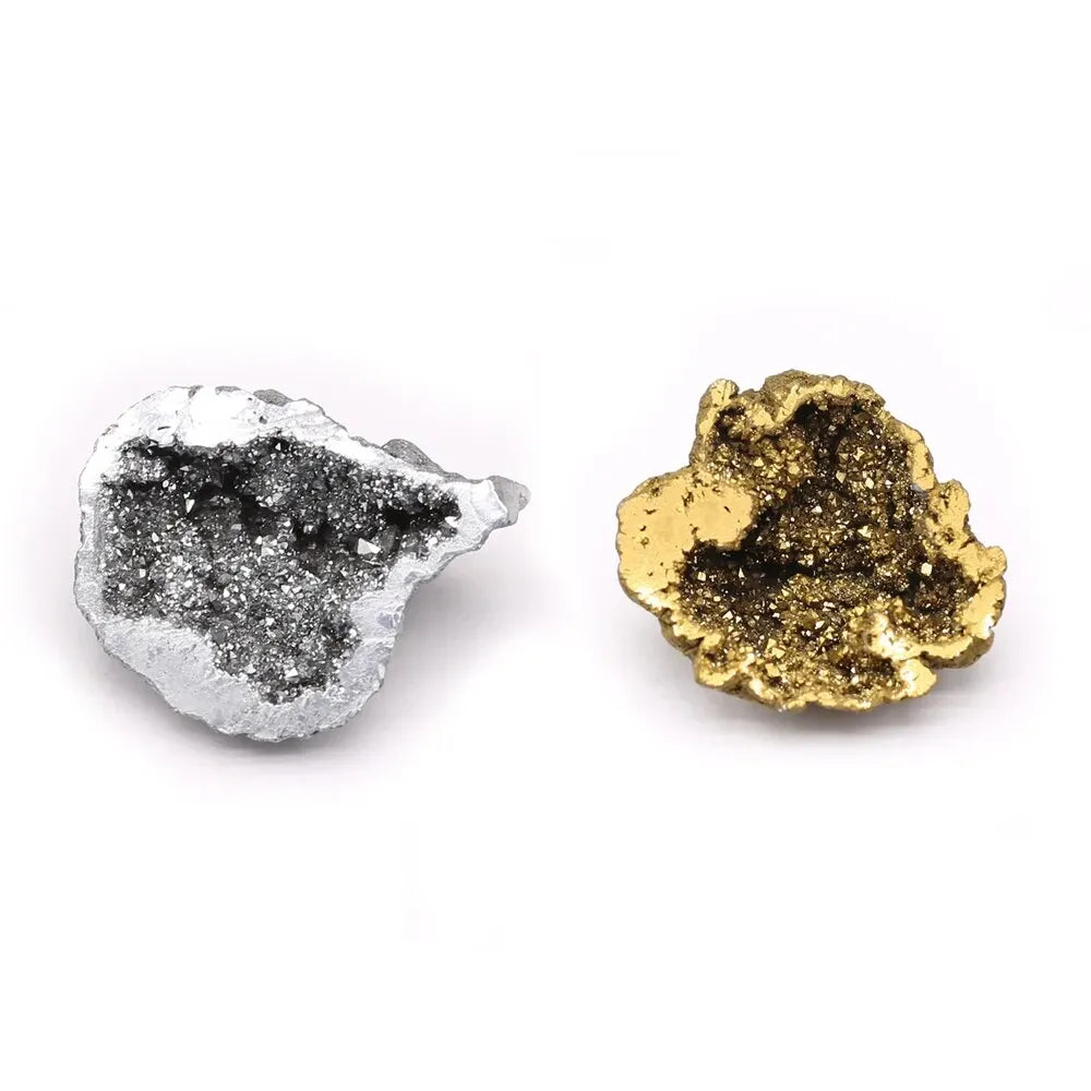 2pcs Natural Agate Crystal Treasure Bowls – Gemstone Display Set