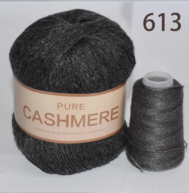 5pcs Pure Mongolian Cashmere Yarn – 3-Ply Worsted Hand Knitting Thread