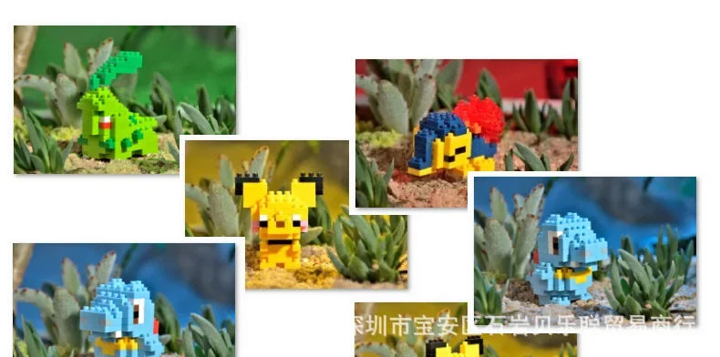 Mini Pokémon Building Blocks – Pikachu, Charizard, Eevee, Mewtwo