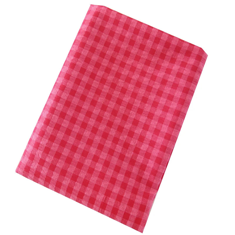 Pitaya Red Plaid Yarn-Dyed Cotton Linen Fabric 145x50cm