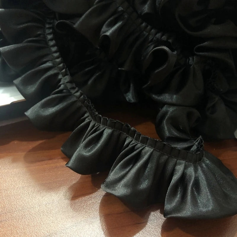 12-Color Reflective Ruffled Lace Fabric for DIY Crafts