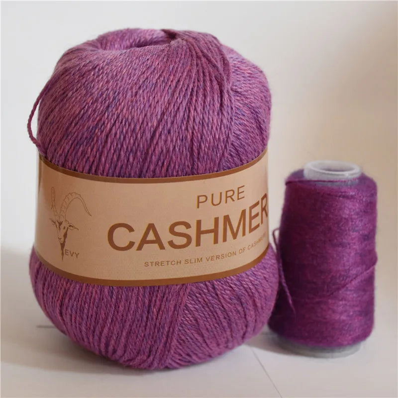 5pcs Pure Mongolian Cashmere Yarn – 3-Ply Worsted Hand Knitting Thread