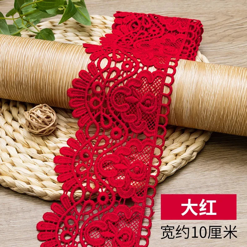10cm Hollow Floral Embroidered Elastic Lace Trim