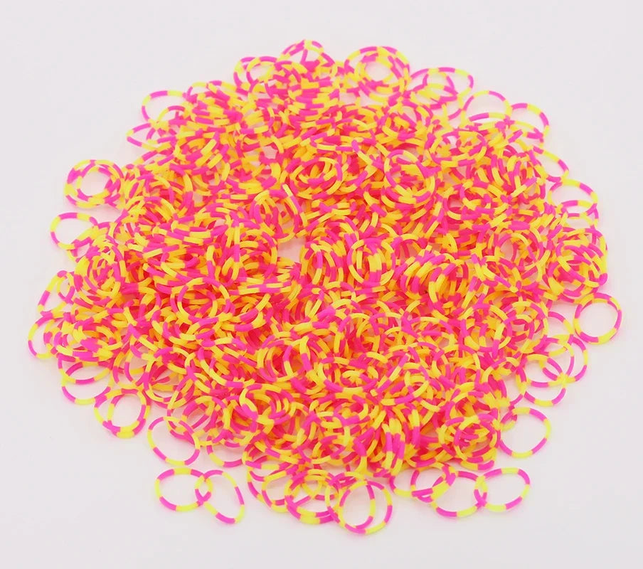 Double Color Rubble Loom Bands Bracelet DIY Jewelry Kit