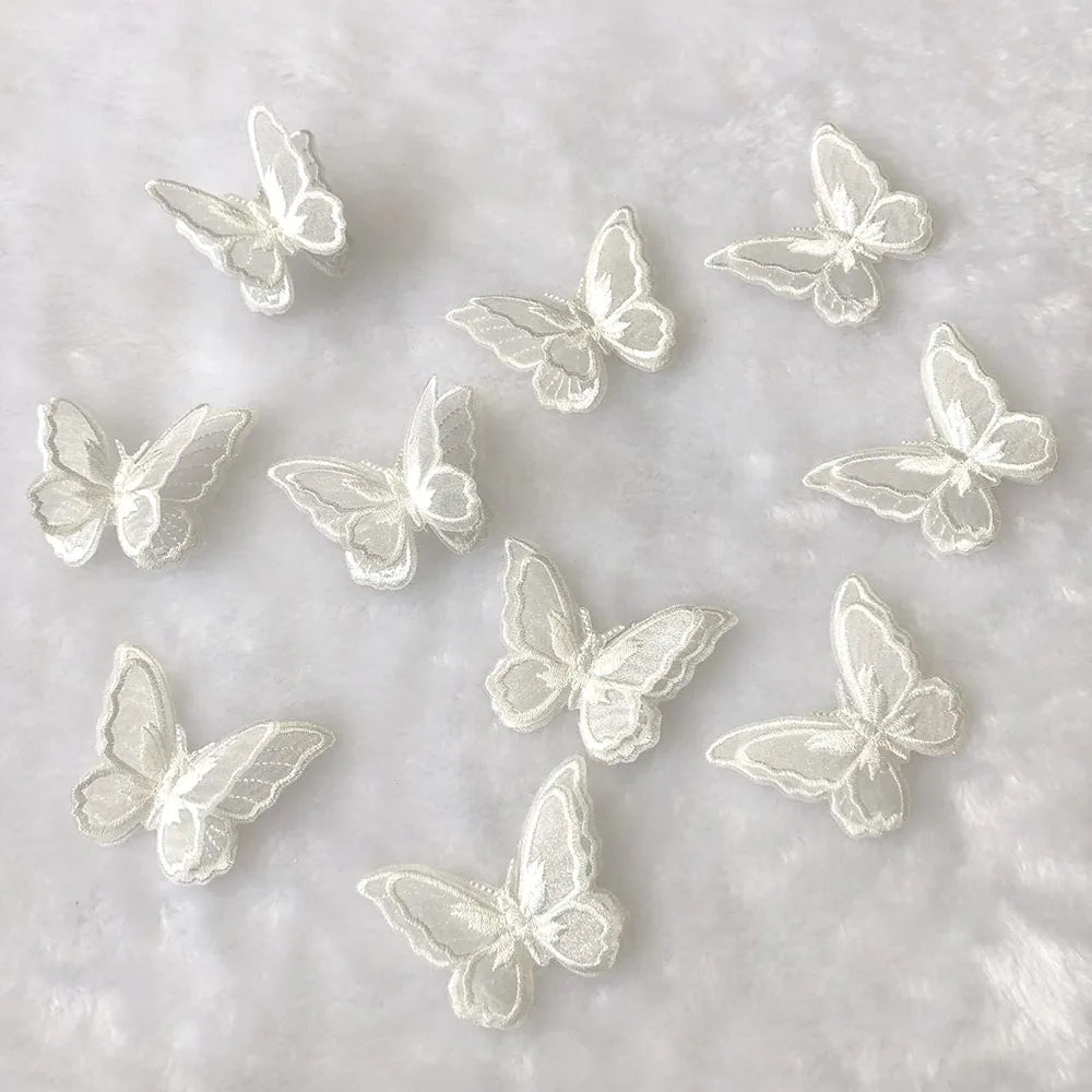 10Pcs Embroidered Butterfly Iron-On Patches