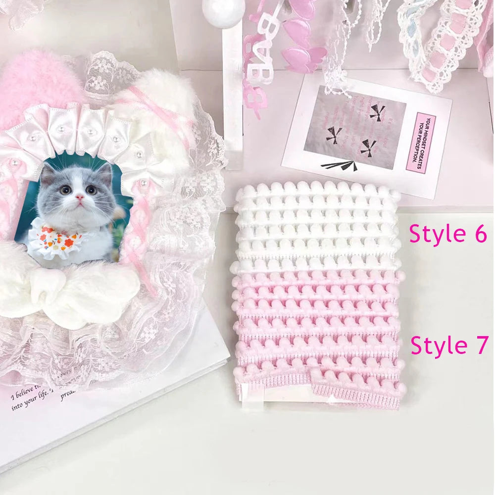 10pcs Plaid Lace Strips for DIY Sewing and Decor