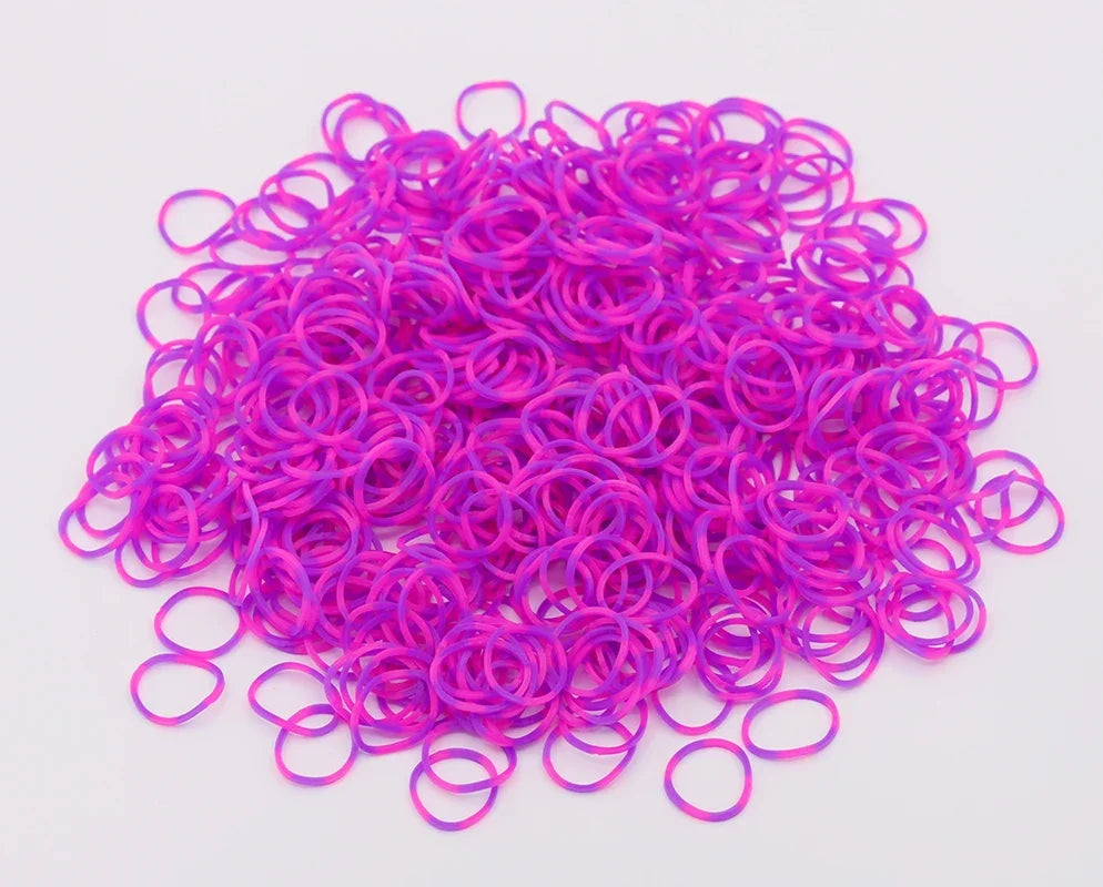 Double Color Rubble Loom Bands Bracelet DIY Jewelry Kit