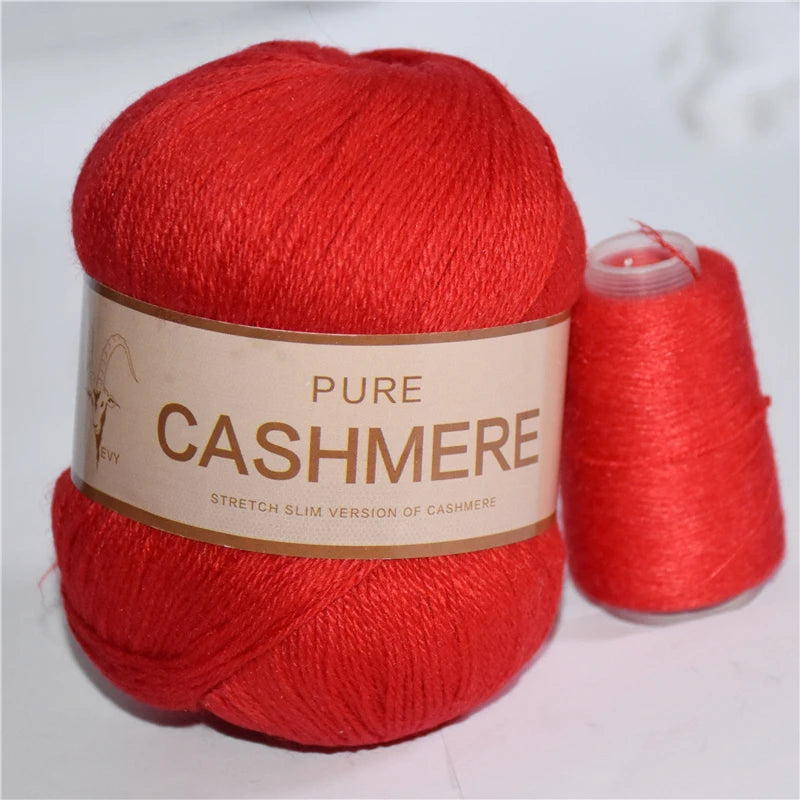 5pcs Pure Mongolian Cashmere Yarn – 3-Ply Worsted Hand Knitting Thread