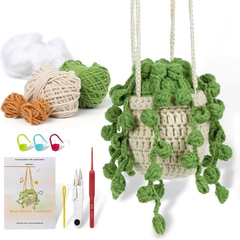 KRABALL Crochet Plant Hanger Kit – Beginner Set with Video Tutorial