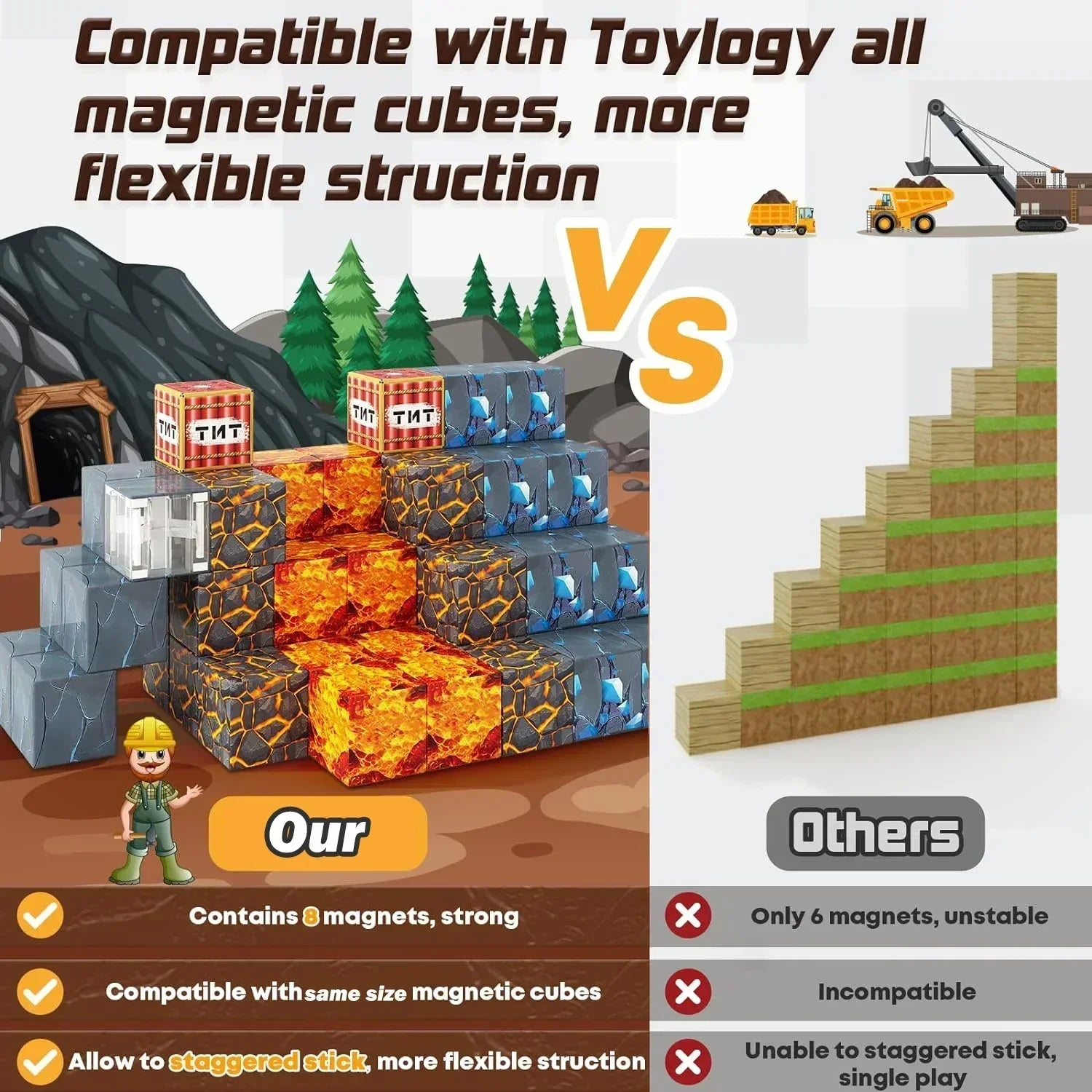 Magnetic Building Cube Set – STEM DIY Toy for Kids Age 3+