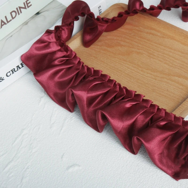 12-Color Reflective Ruffled Lace Fabric for DIY Crafts